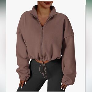 Anrabess Fleece Crop Sherpa Jacket